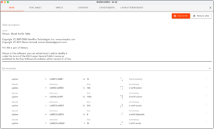 Working space of Braillee - edit of braille tables