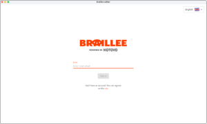 Login page of Braillee