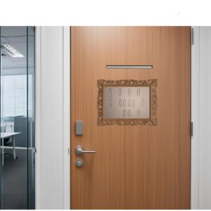And in the second picture, you can see the whole thing in combination with a door to demonstrate possible places of use. A whole new form of readable decoration!