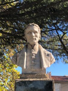 Next, a Close-up detail photo of the bust of Louis Braille in Marseille.