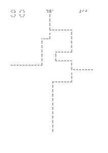 The image shows a labyrinth formed by Braille dots. The line follows straight segments and 90° corners, creating angular shapes reminiscent of half-squares.