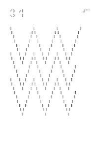 The image shows the letter W repeated three times. The letters are formed with Braille dots and occupy most of the page.